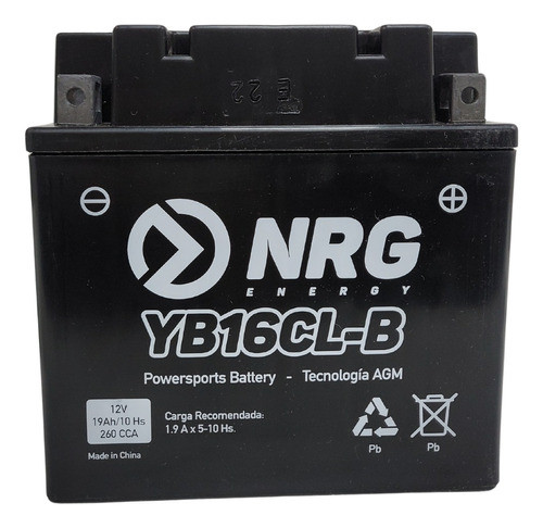 Bateria Para Moto yb16cl-b agm nrg 0