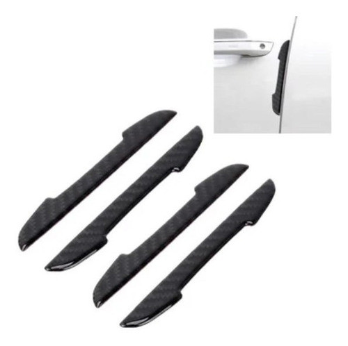 Protectora Puertas Auto Silicona Negro Fibra  Carbono X 4 0