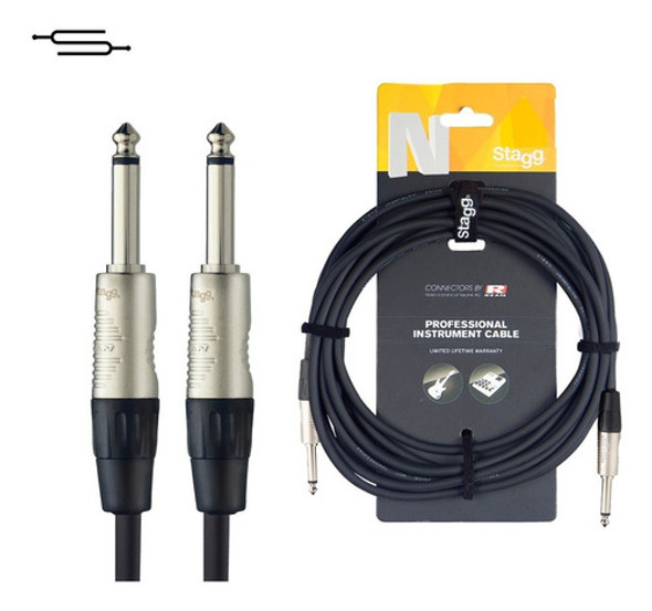 Cable Plug 3 Metros Guitarra Bajo Ficha Neutrik - Stagg Ngc3 0