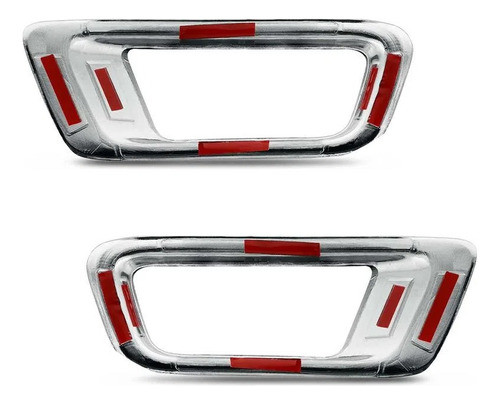 Par Aplique Cromado Moldura Farol Milha S10 2014 1