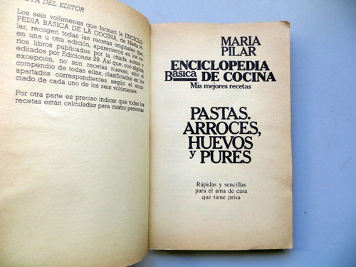 Enciclopedia Basica De Cocina, Maria Del Pilar Pastas, Arroz 1