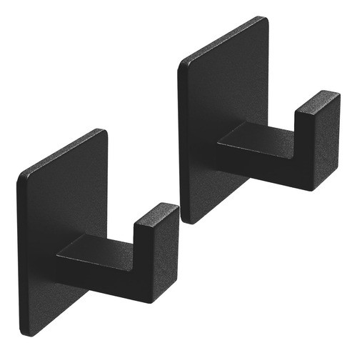 Ganchos Adhesivos Toallas Aluminio En Negro X2. 0
