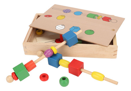 Brinquedos Educativos De Madeira Beading Toy Toddler Color C 0