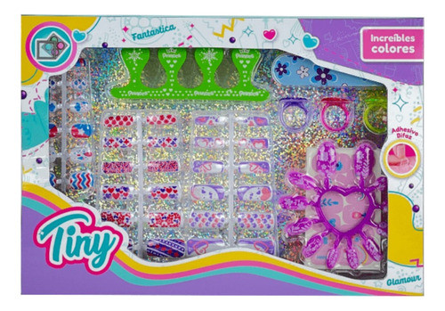 Set Infantil Uñas Tiny Fantasy Sticker Lima Separador Uñas 0