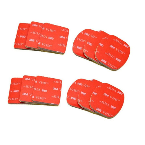 12x Adesivos 3m Gopro Para Base Plana Curva Adesivo 1