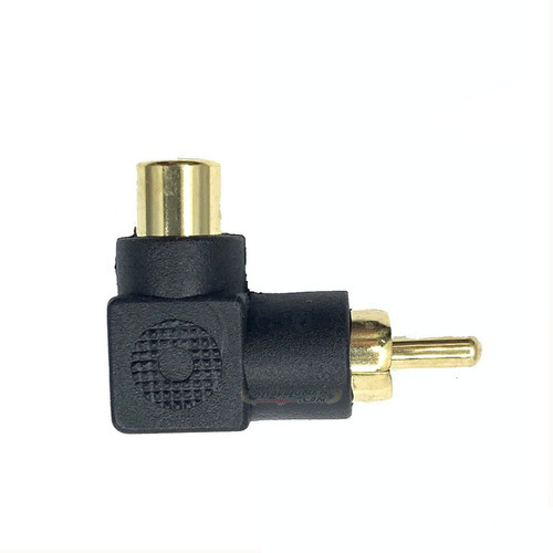 Conector Adaptador Ficha Rca Macho Hembra A 90 Grados Negro 0