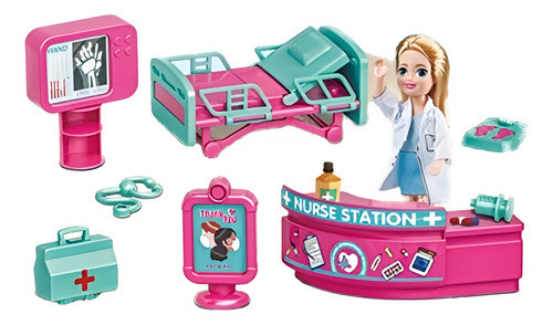 Set De Juego Doctora  Con Muñeca Y 9 Accesorios 0
