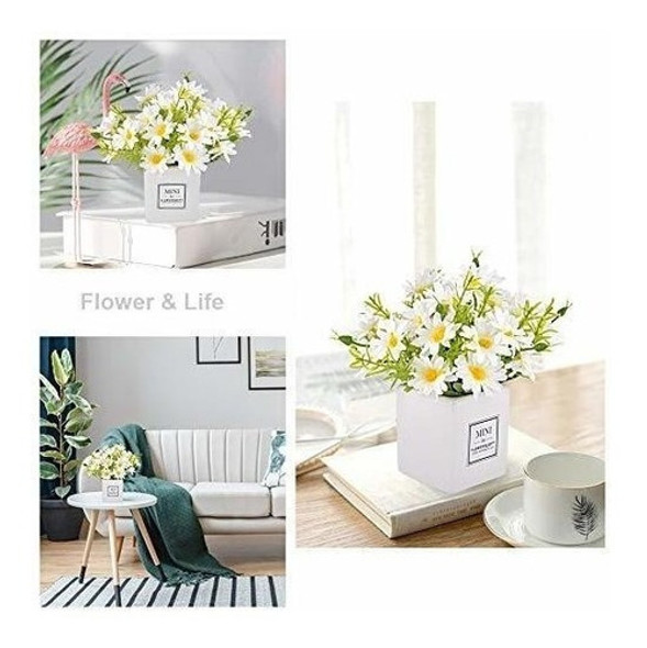 Flores Artificiales Aifusi, Flor De Margarita Con Jarrón Ger 1 Flores Artificiales Aifusi, Flor De Margarita Con Jarrón Ger 1