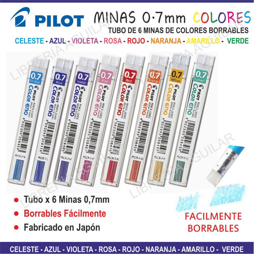 Repuesto De Minas Pilot De 0,7mm De Colores 1