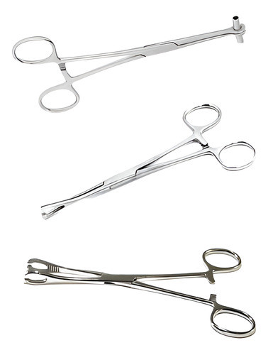 Set Pinzas Piercing Oval Triangulo Septum Acero 0