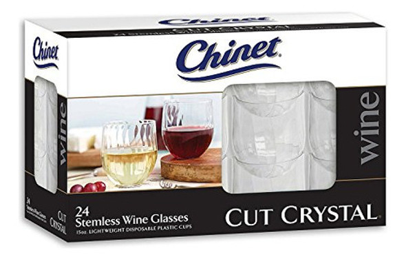 Chinet Stemless Gafas De Vino De Plástico, 24 Cuenta 0