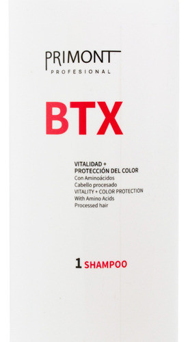 Primont Btx Shampoo Reparador Pelo Procesados Teñidos 1lt 3c 1