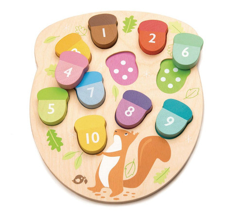 Juguete Cuenta Bellotas Tender Leaf Madera Niños Infantil Ax 0