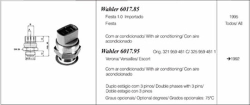 Bulbo Electro Ventilador Vw Ford Con Aire 95/85 3 Ter 1