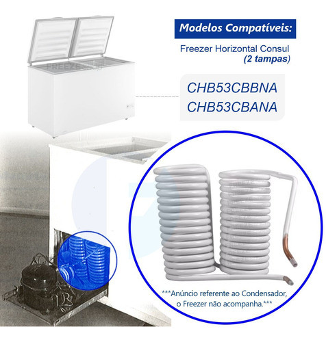 Condensador Helicoidal Mola 3/8 Freezer Consul 530lts Chb53c 1