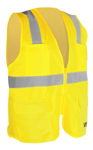 Colete Refletivo Tipo Blusão Com Bolso E Ziper Amarelo Cv108 0