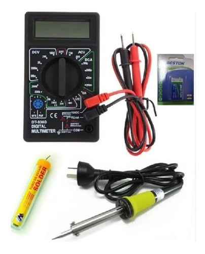 Combo Electrónica Estudiantil 4 Pzas Tester 830 Soldador N7 0