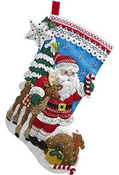 Bucilla 18 Pulgadas De Navidad Conjunto De Applique De Fielt 0