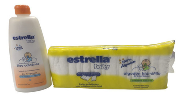 Oleo Calcáreo Sin Fragancia X 500ml + Algodon Estrella Baby 0