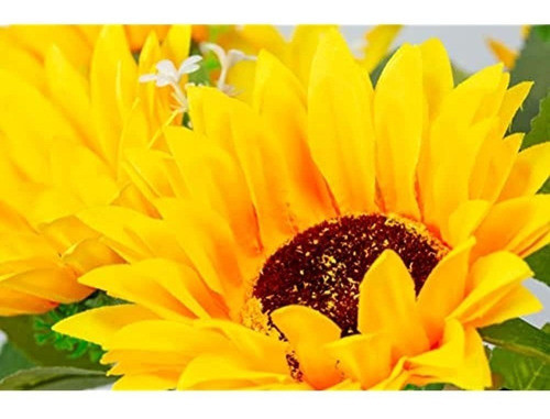 Lusiaflower Girasoles Artificiales Con Tallo Ramos De Giraso 1