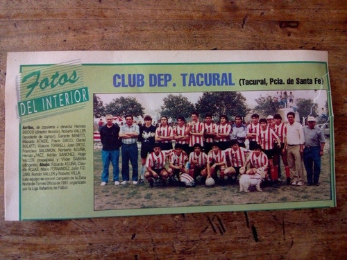 Recorte Club Dep Tacural Santa Fe Equipo 1991 0