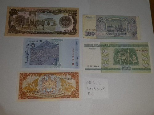 Billetes Asia Nº2. Lote X 18 Unidades 1