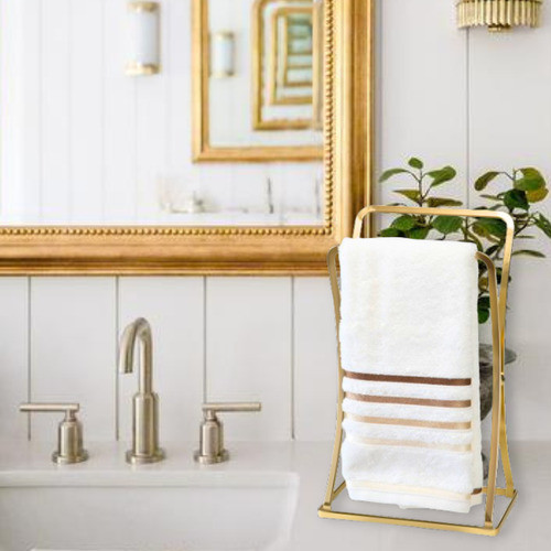 Kit Acessorios Lavabo Lixeira Porta Toalha Duplo Rosto Luxo 1