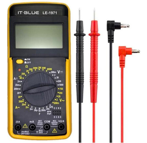 Multímetro Digital Com Capacimetro Bip E Lcd Com Cabo 0