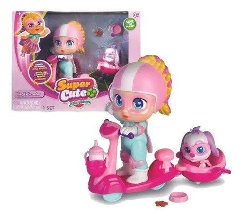 Set Super Cute Mini Muñeca Regi Con Scooter Y Mascota Ub 0