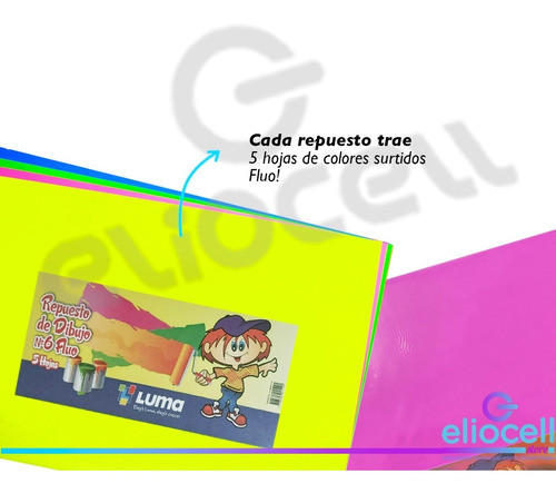 Repuesto Dibujo N 6 Luma Fluo Surtidos Para Carpeta Escolar 1