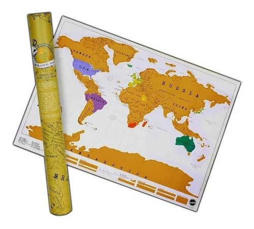 Mapa Mapamundi Para Raspar Planisferio Scratch Map Viajeros 0