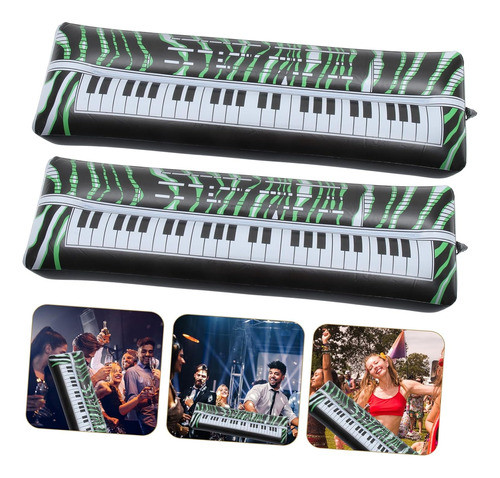 4 Teclado Inflable + 1 Inflador Fiestas Cumpleaños Cotillón 1