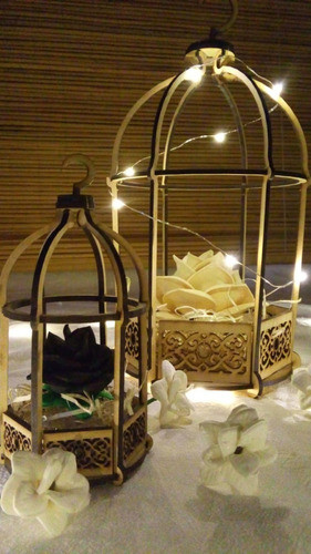 1 Jaula De 30 Cm. Y 10 Jaulas Chicas En Fibrofácil 0