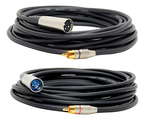 Cable Profesional Canon Xlr Macho  A Rca Macho Dorado X 10 M 0