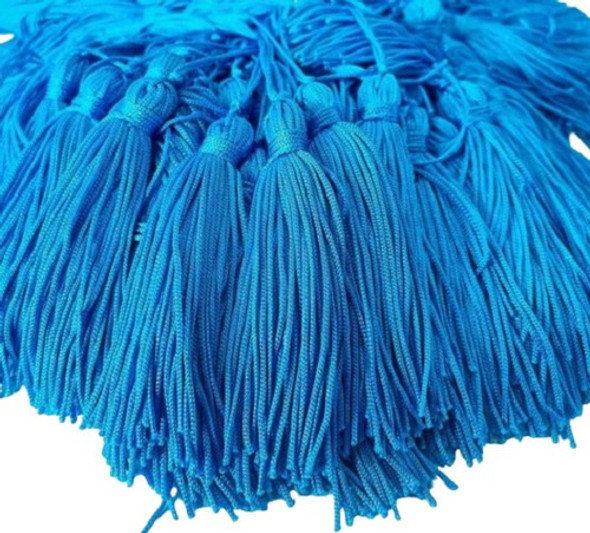 100 Franjas Pingente Azul Turquesa Tassel Seda 0