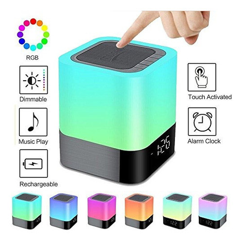 Aisuo Night Light - Lámpara De Cabecera 5 En 1 Con Altavoz B 1