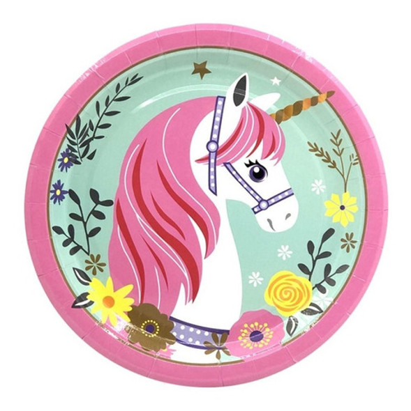 Plato Unicornio - 18 Cm X 10u - Universo Mágico 0