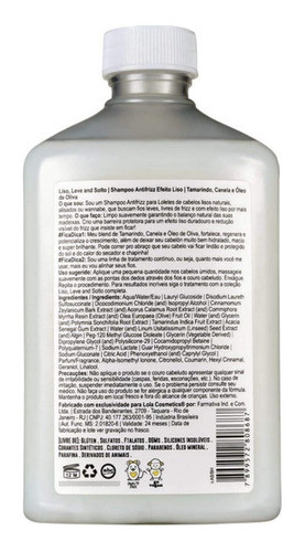 Shampoo Anti Frizz Liso Leve E Solto 250 Ml Lola Cosmetics 1
