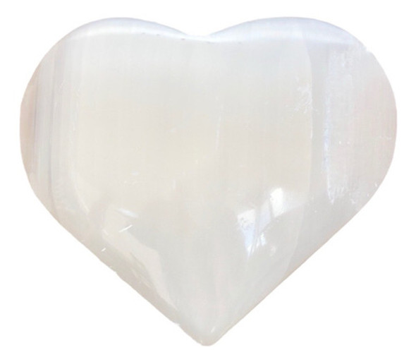 Coração Pedra Selenita Natural Limpeza Energética 4cm 0