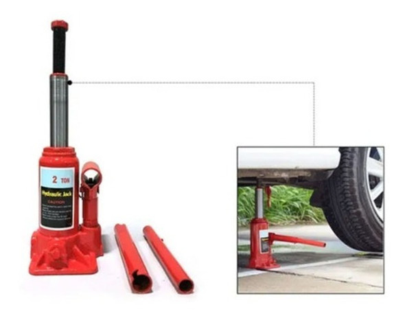 Crique Hidraulico 2 Tn Toneladas + Llave Cruz + Cable Puente 1