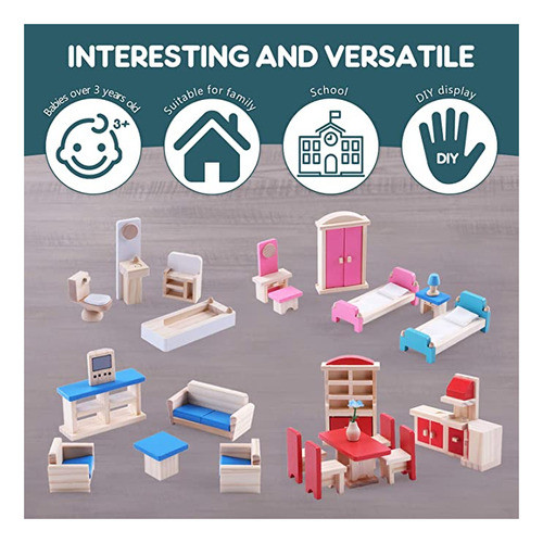 Toydaze Kit De Muebles De Madera Para Muñecas De 5 Habitac. 1