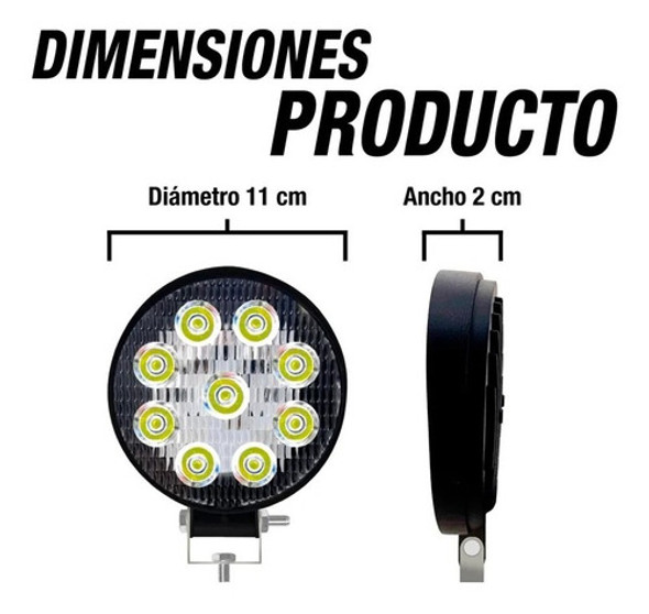 Faro Caminero 9 Leds Redondo  112mm 12v 1