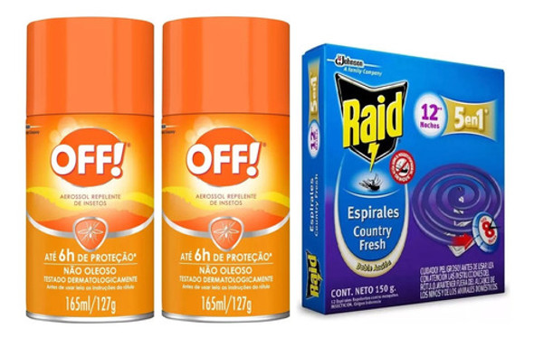 2 Off Family 170cc + 1 Caja Espirales Repelente Raid 0 2 Off Family 170cc + 1 Caja Espirales Repelente Raid 0