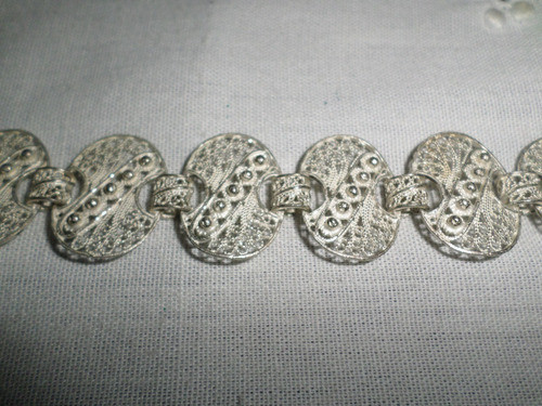Antigua Pulsera Brazalete Plata Sterling Blanca 19,5 Grs 0