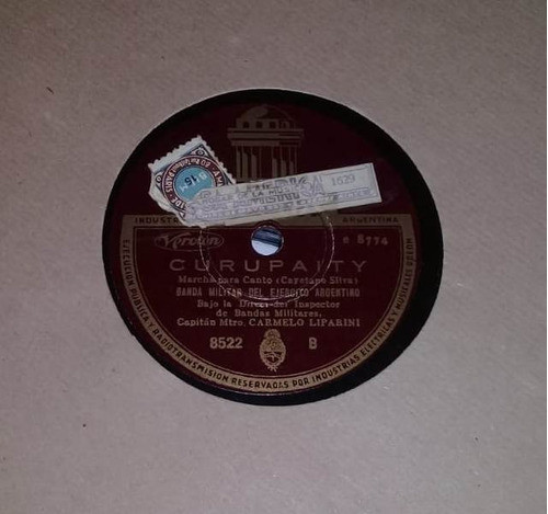 Banda Ejercito Argentino - Curupayti /juramento 78 Rpm Kktus 1