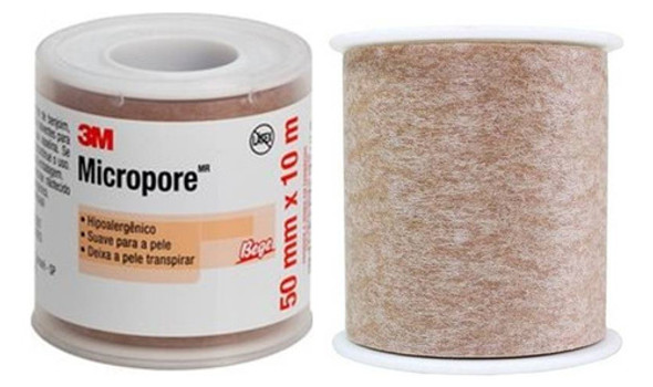 Fita Micropore 3m 50x10 Bege Kit 6un 0