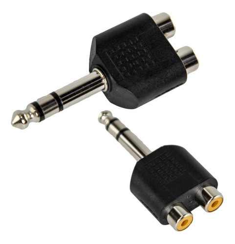 X3 Adaptador Plug 6.5 Stereo Macho A 2 Rca Hembra Cable Htec 0