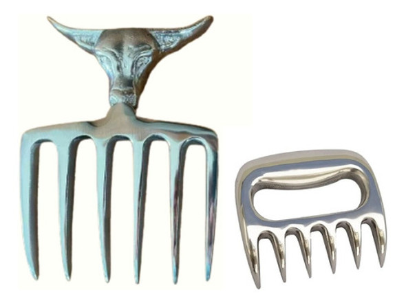 Garfo + Garra De Urso Alumínio Churrasco 6 Dentes 0