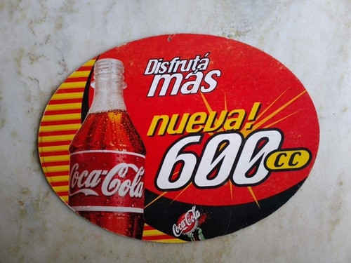 Cartel Publicidad Coca Cola,ovalada Doble Faz, Carton Duro 0