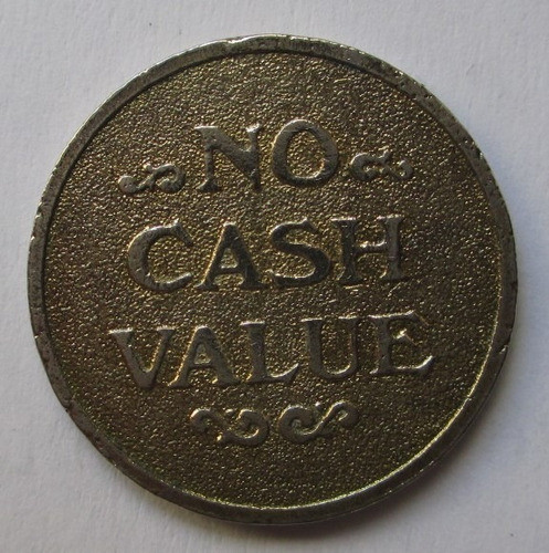 C9333 - Ficha Americana De Latão, Sem Valor De Dinheiro, Par 0